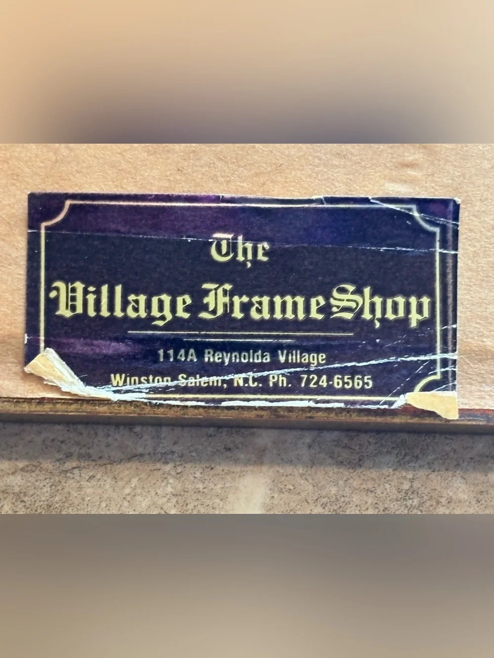 Vintage Framed Needlepoint Blue/Green Cross Stitch Funny